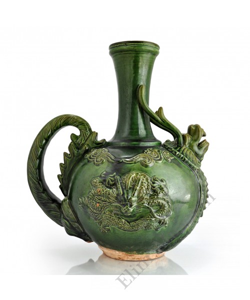 1459 A Green-glazed dragon shape Ewer